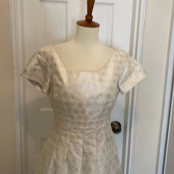 Lela Rose polka dot metallic shimmer dress - Picture 2 of 11